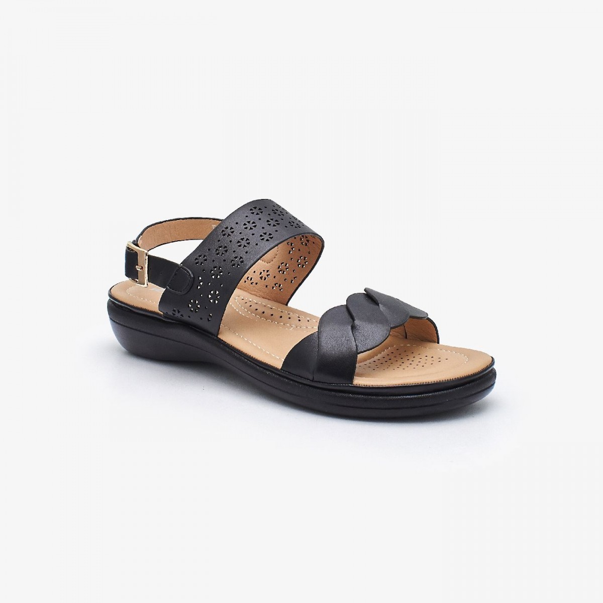 Ndure Ladies Comfort Sandal Nd Cf 0013 Black - Lawncollection.pk