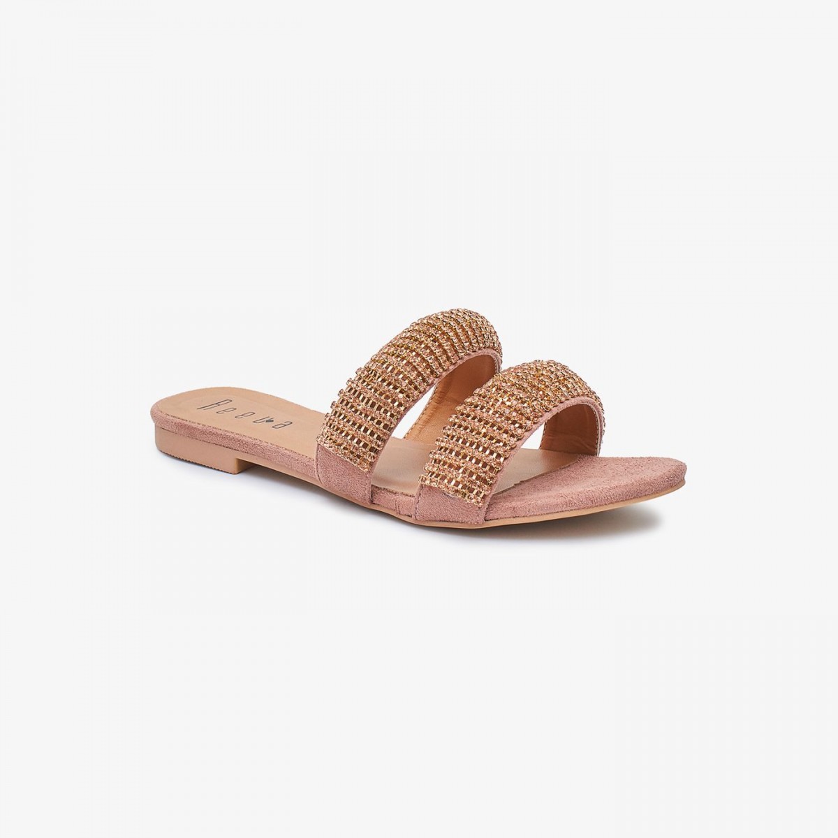 Reeva Double Strap Chappals Rv Ch 0305 Rose Gold - Lawncollection.pk