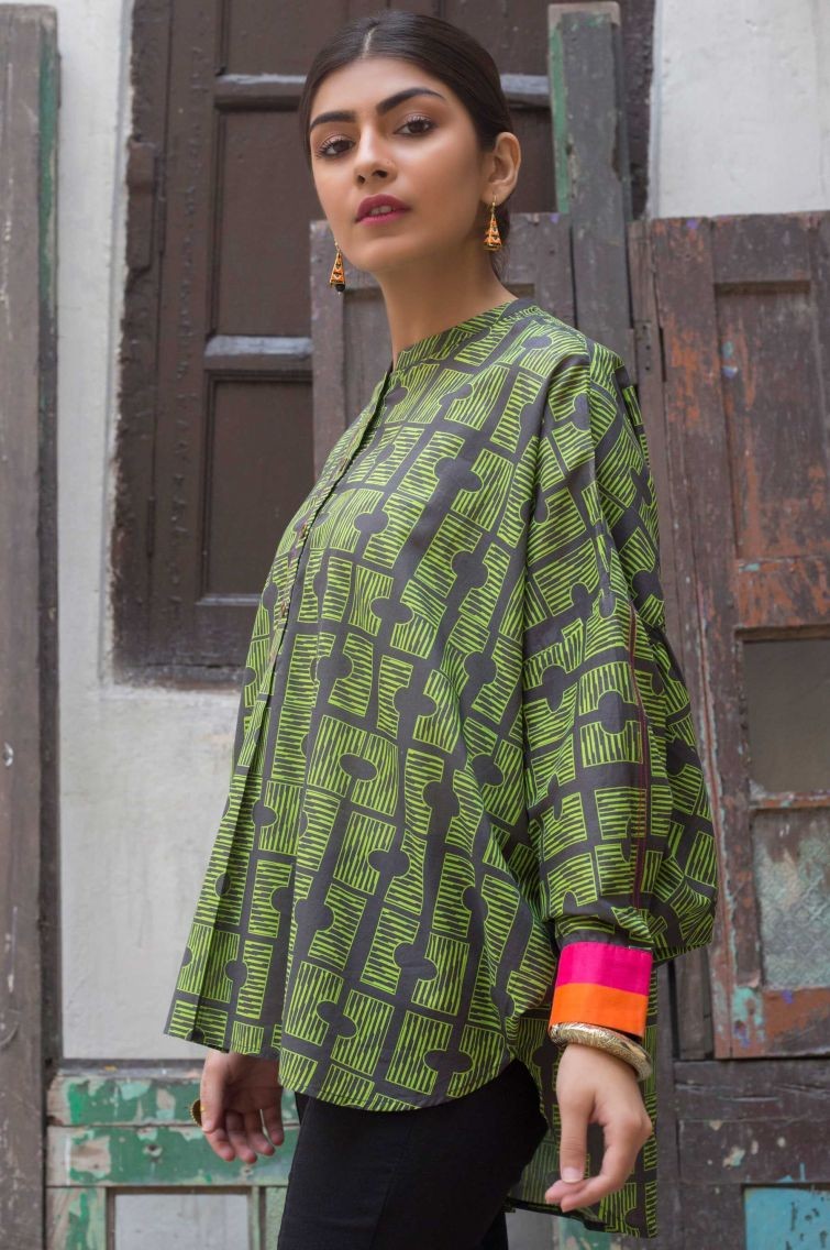 Zeen Woman 1 Pc Stitched Shirt Lawn Wa19144 Green - Lawncollection.pk