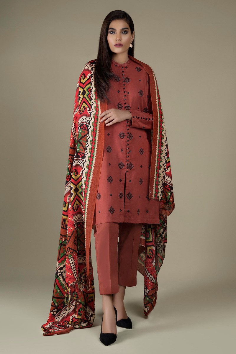 Kayseria Winter 19 Unstitched Collection Printed Dyed Embroidered 3 Pcs