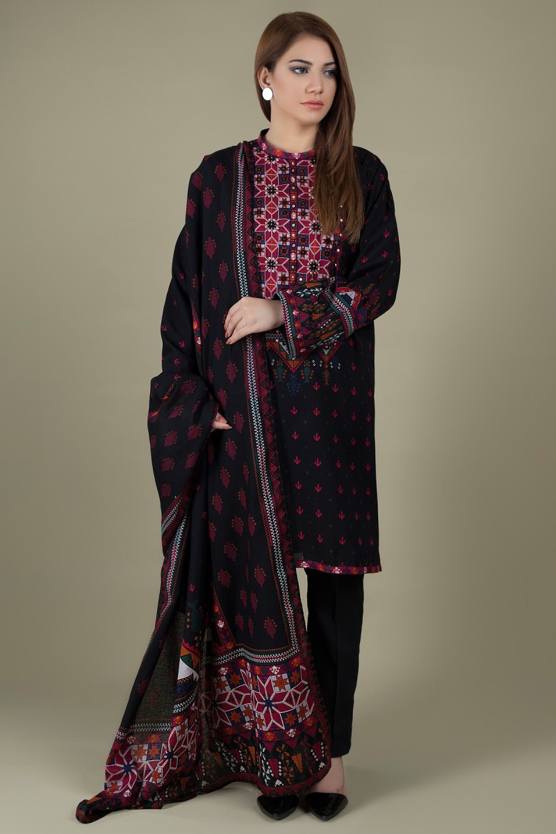 Kayseria Winter 19 Unstitched Collection Printed Embellished 3 Pcs