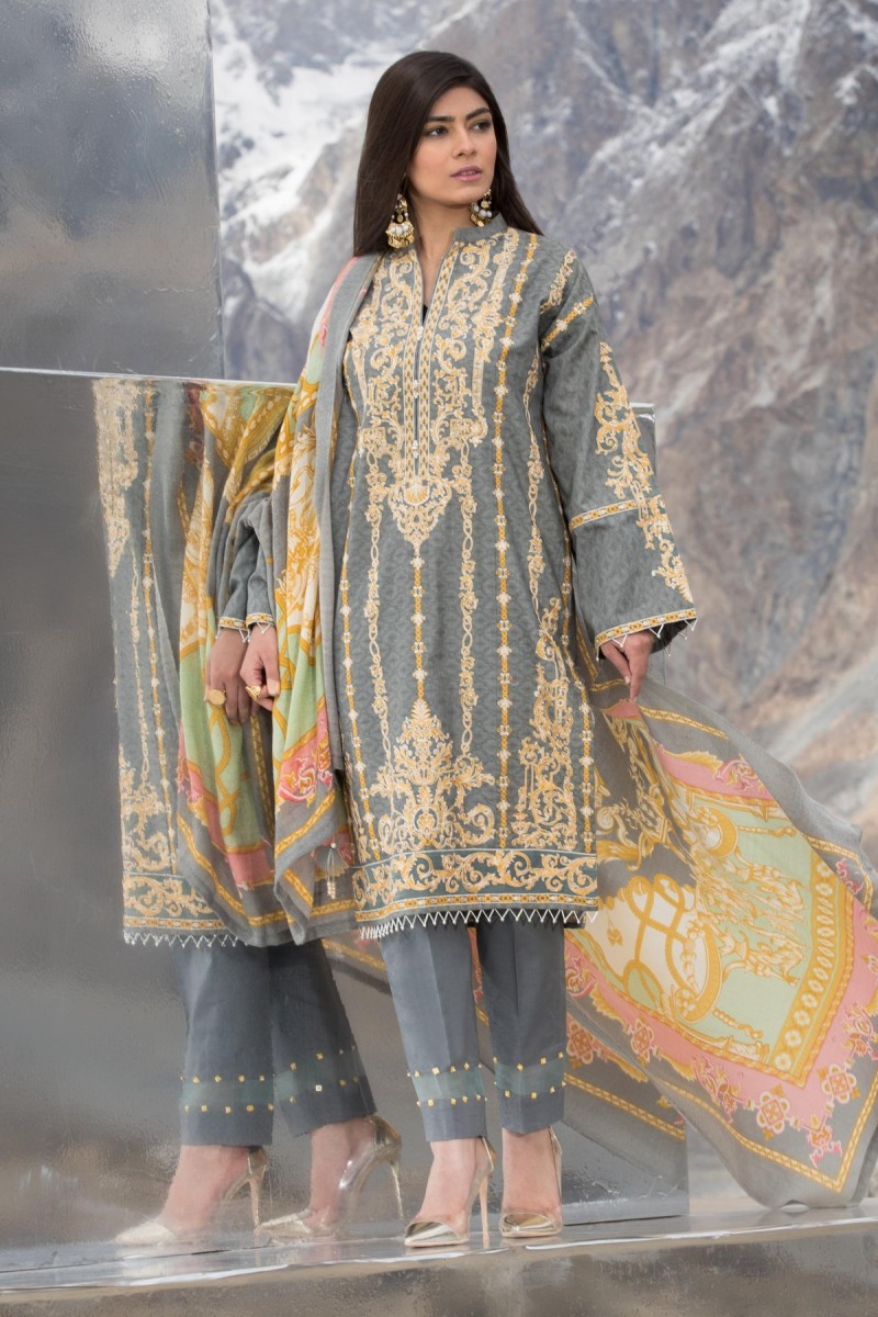 Sapphire Winter Collection 19 Shadow Grey003dyestm901 Lawncollection.pk