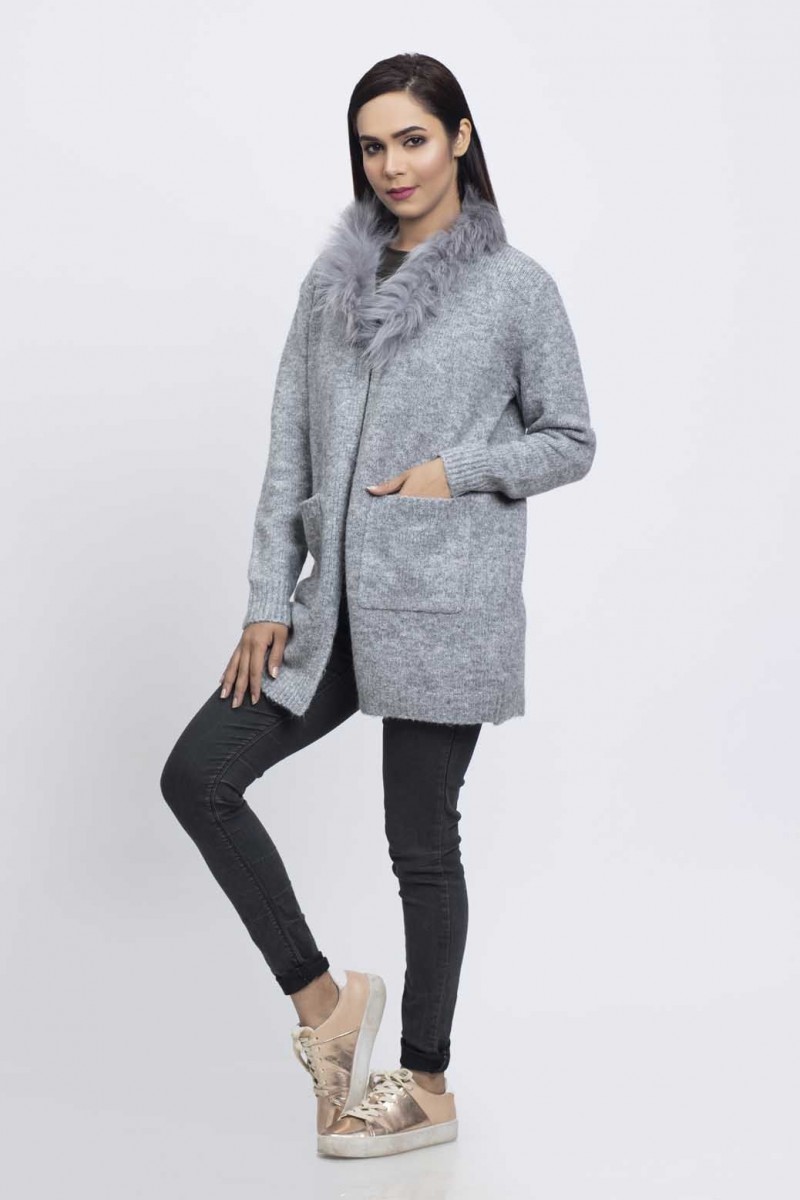 Bonanza Luxury Sweater L Gray Full Sleeves Cardigan 19s 051 61 L Gray ...