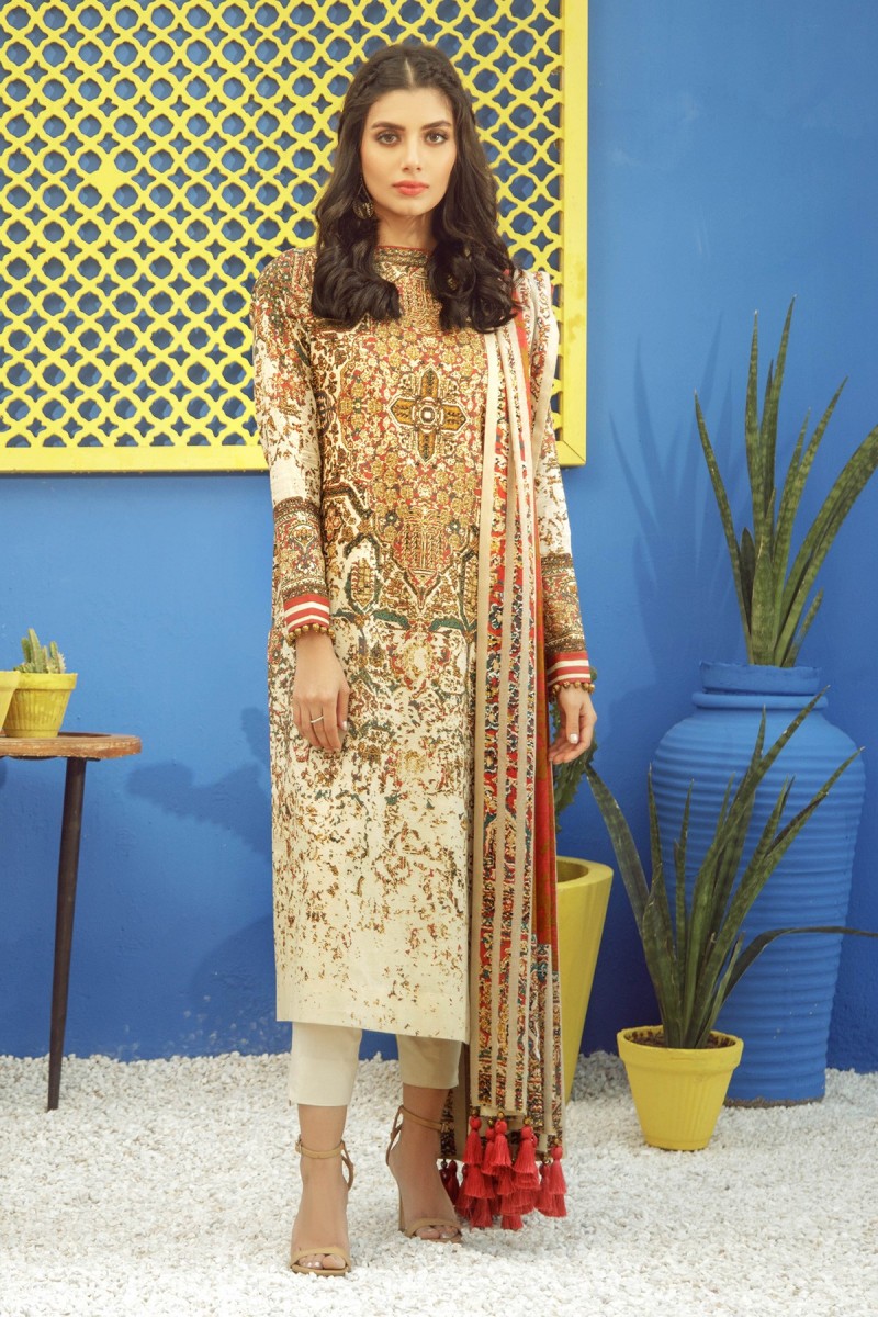 Alkaram Studio Ss20 Collection 3 Piece Printed Lawn Suit With Jacquard ...