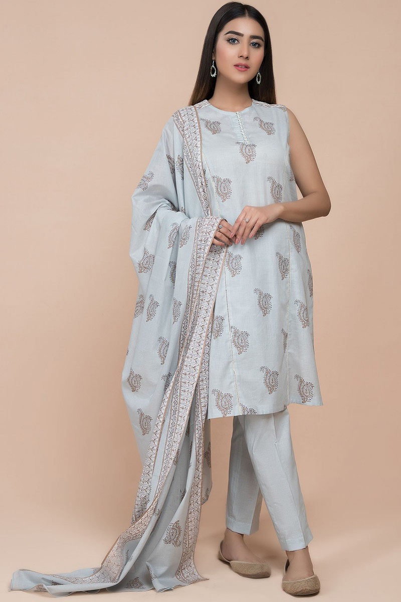 Kayseria Classic Summer Collection Printed 3 Pcs Suit C 3569