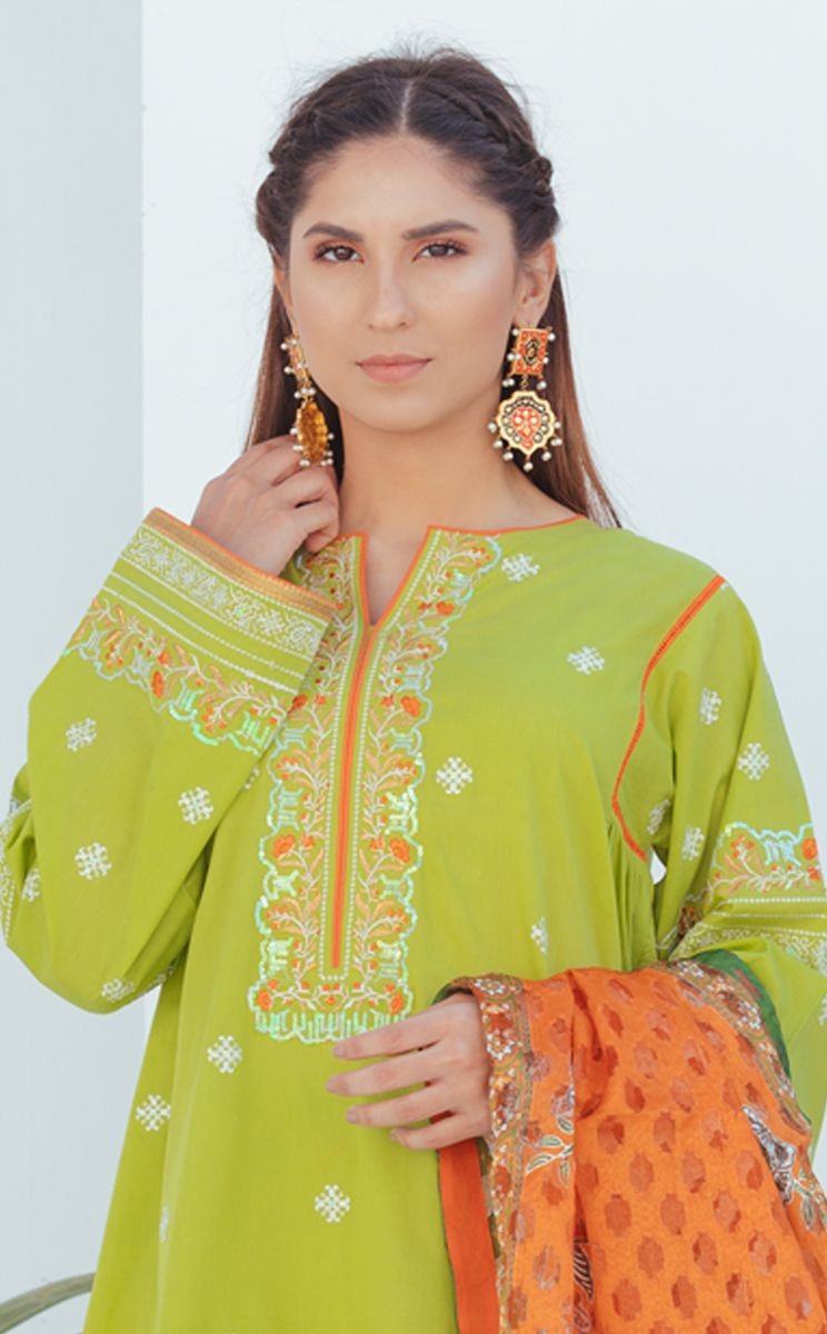 Zellbury Embroidered Collection Shirt Shalwar Dupatta Citrus Green ...