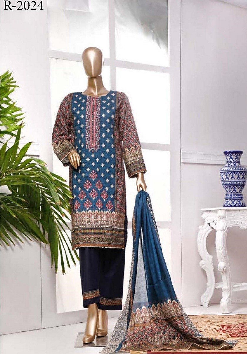 Riwayat Premium Unstitched Embroidered Lawn Collection R 2024