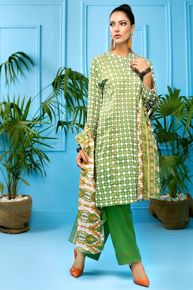 Gul Ahmed Mid Summer Collection 3 Pc Unstitched Printed Cambric Suit ...