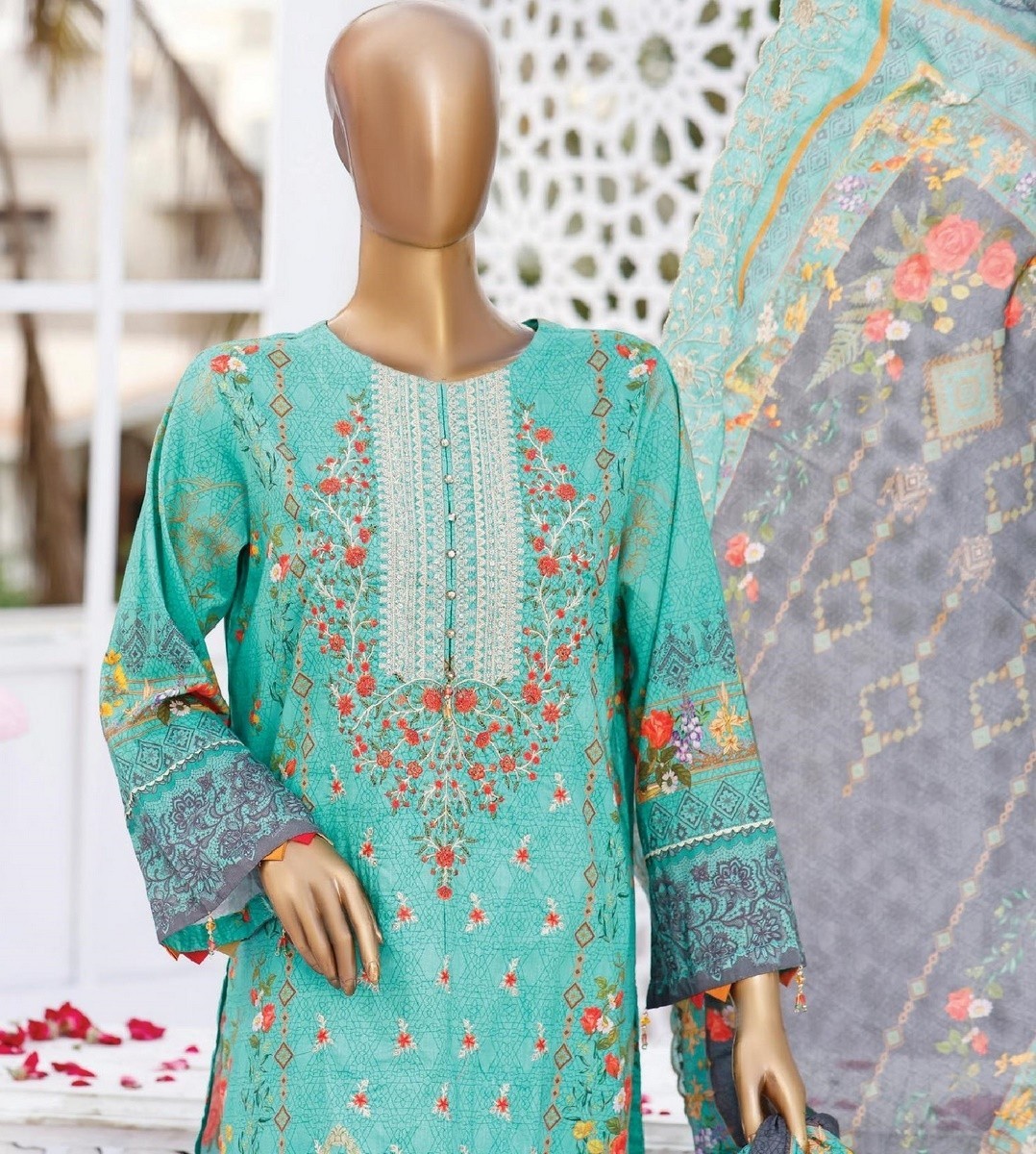 Riwayat Embroidered Unstitched Collection Design R 2099 - Lawncollection.pk