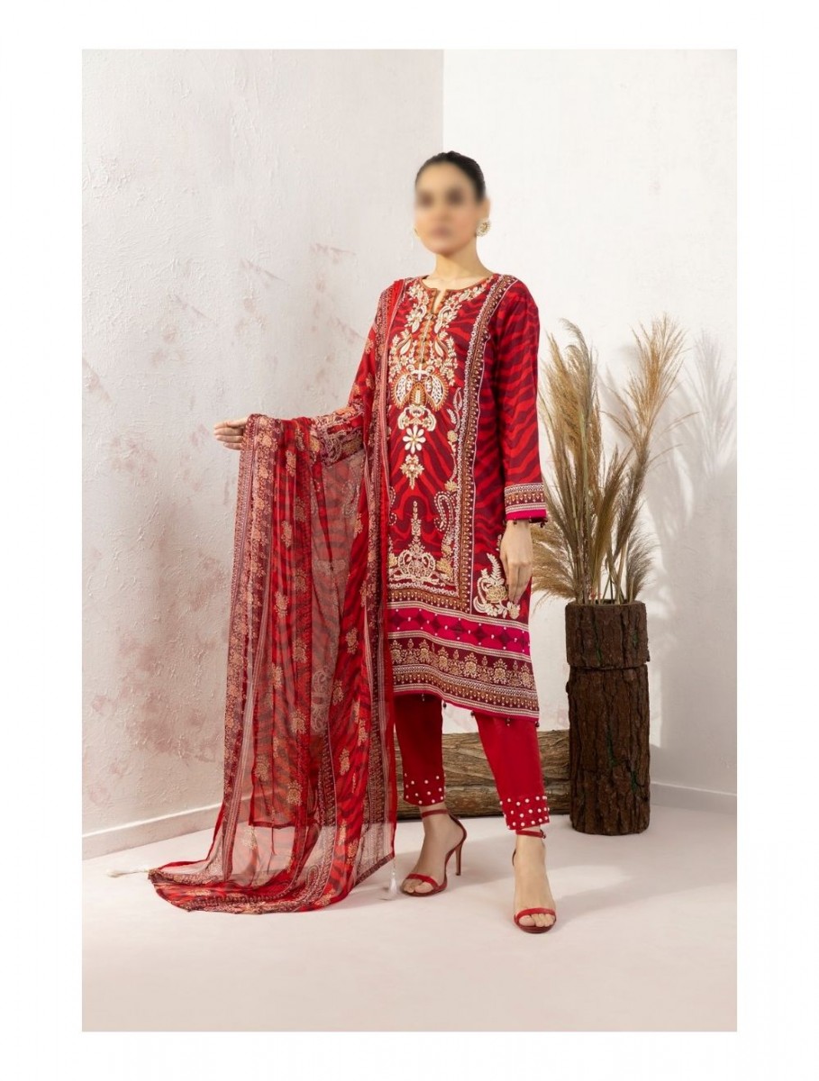 Hum Johli by Amna Khadija Printed Dobby Cambric Stitched 2 Piece Suit - AKHJ-03 - AK25JHH - Green - Summer Collection