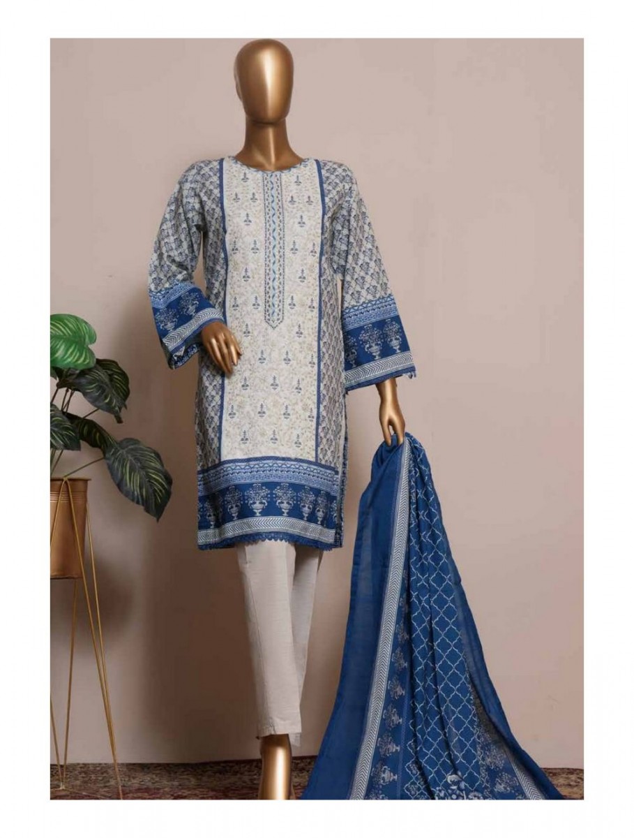 Bin Saeed Printed Embroidered Khaddar Collection 2022 Kf 0001