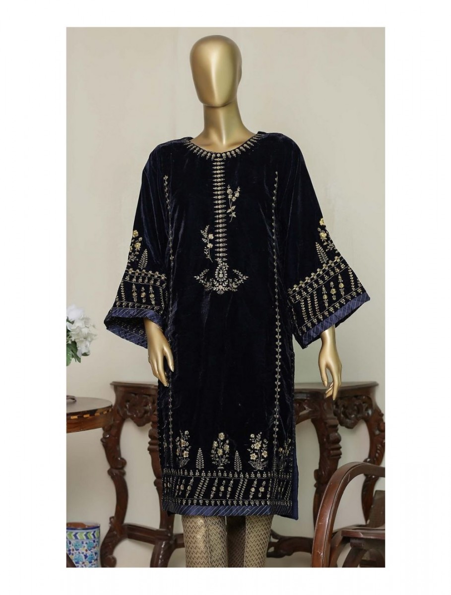 Bin Saeed Velvet Embroidered Kurti Collection Design 10 - Lawncollection.pk