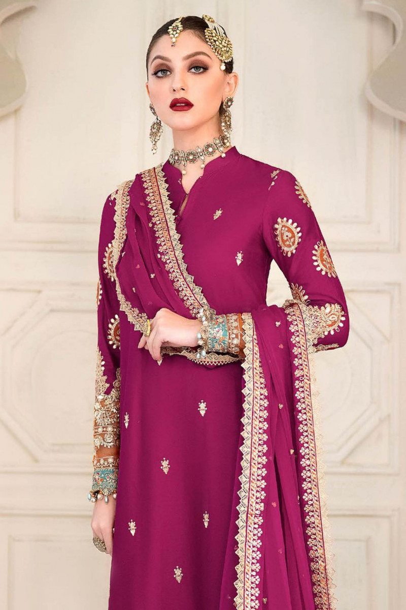 Maria B Sateen Unstitched 3 Piece Embroidered Collection 2022 D 01