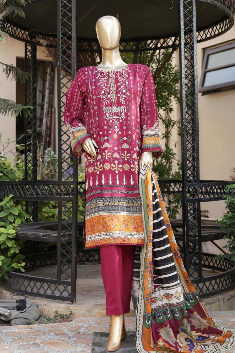 Affifa By Bin Saeed Stitched 3 Piece Embroidered Lawn Vol 02