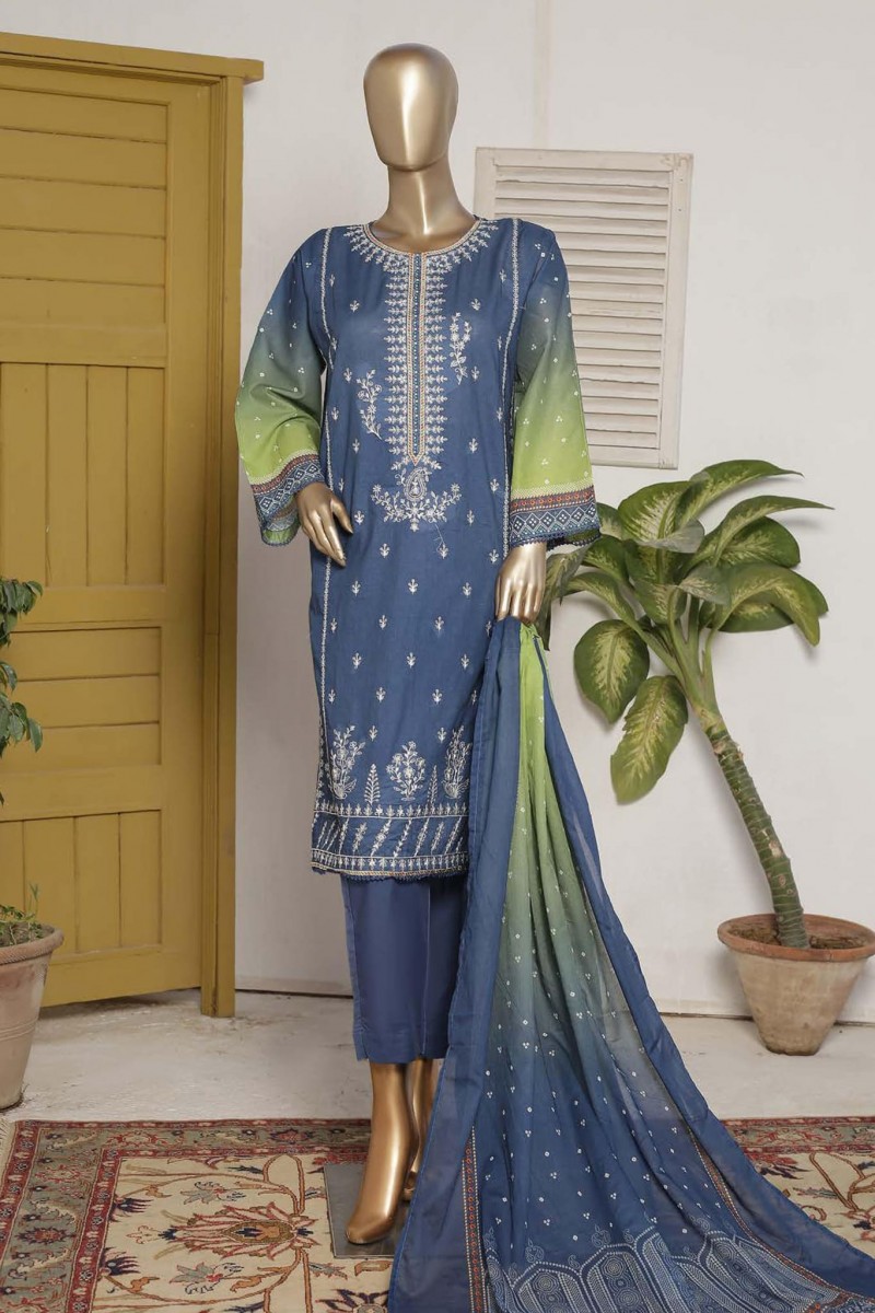 Affifa By Bin Saeed Stitched 3 Piece Embroidered Lawn Vol 02
