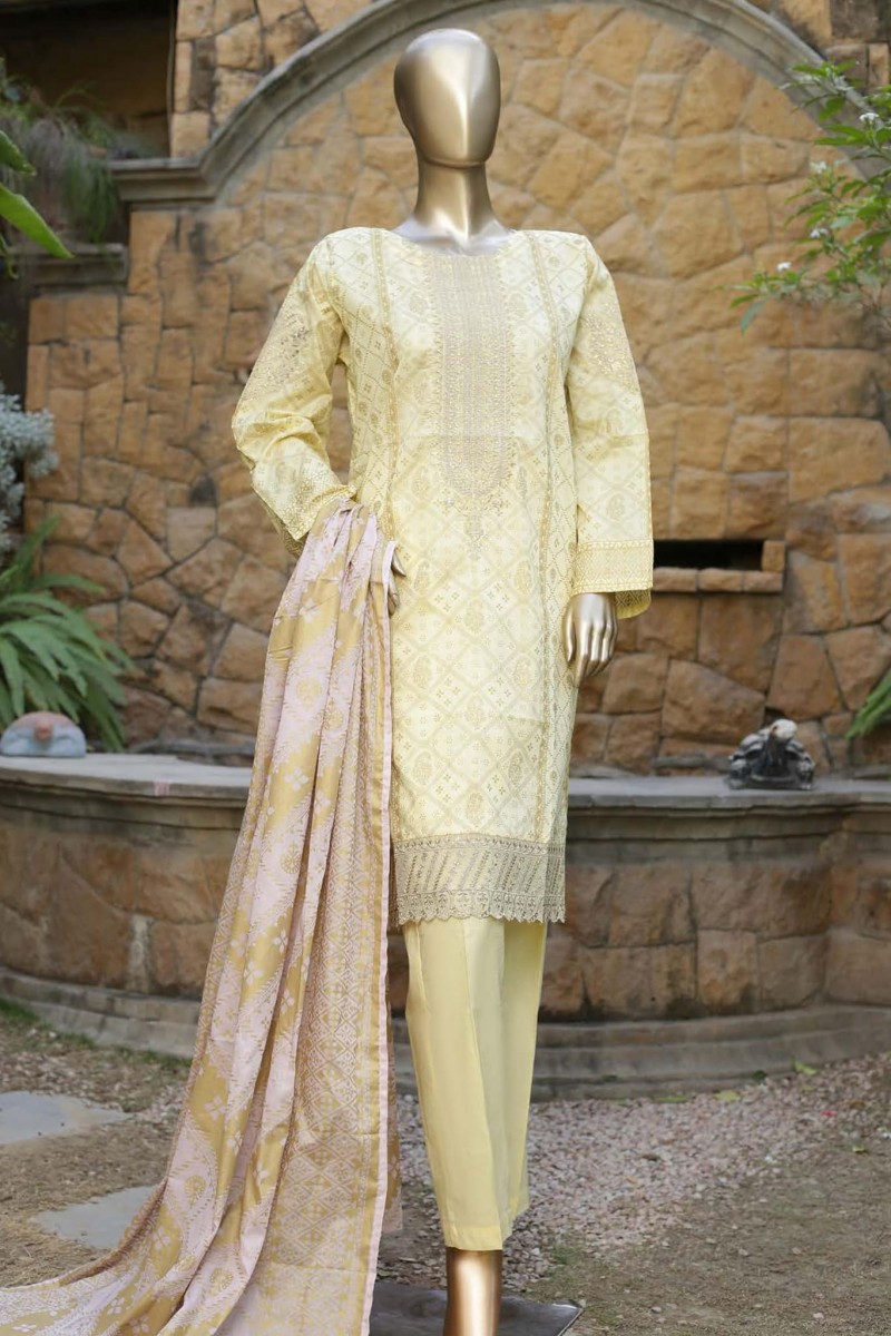 Affifa By Bin Saeed Stitched 3 Piece Embroidered Lawn Vol 02