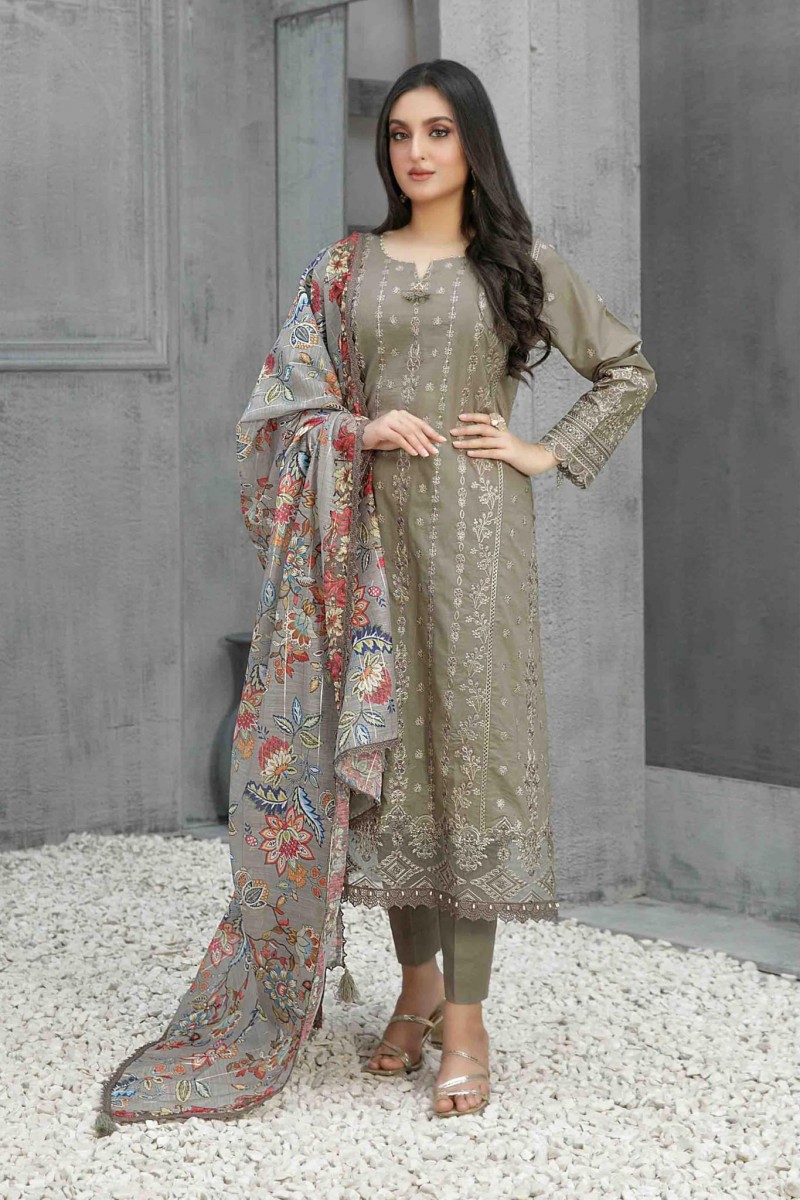 Amber By Tawakkal Semi Stitched 3 Piece Embroidered Lawn Collection2023 ...