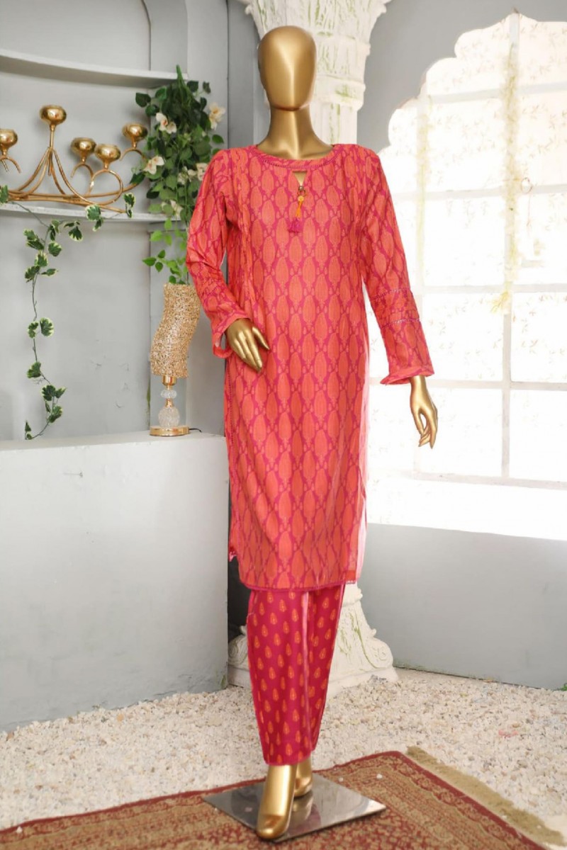 Hz Co Ords Ready To Wear Printed Cambric Collection2023 C 64 Pink