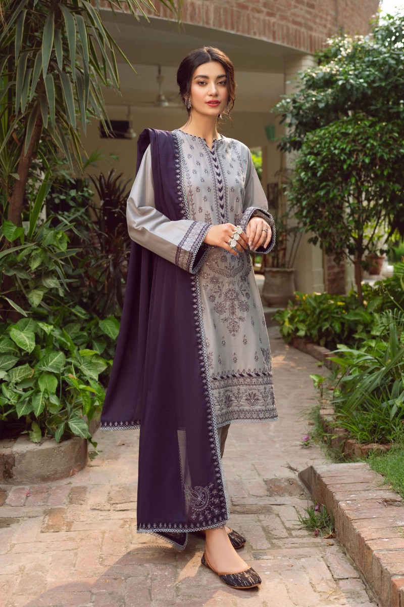 Iris By Jazmin Embroidered Lawn Suits Unstitched 3 Piece JZ24I D2 - Summer Collection