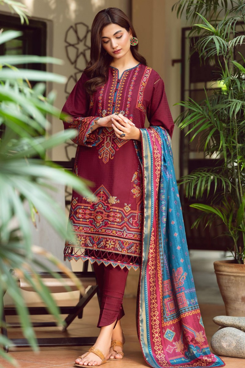 Iris By Jazmin Embroidered Lawn Suits Unstitched 3 Piece JZ23I 03 Cordelia - Spring / Summer Collection main image 1