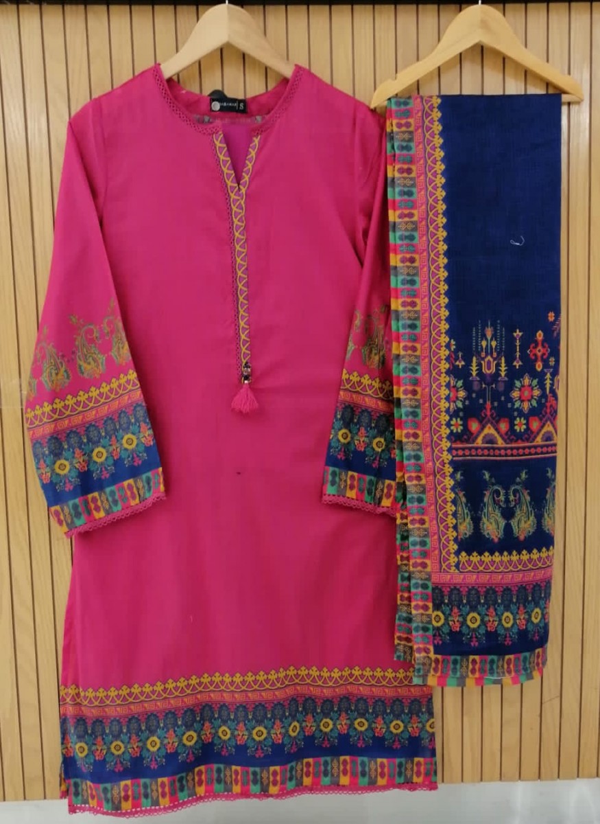 Sadabahar Embroidered Lawn Stitched 3 Piece Suit - D-04 - SDB25LES - Pink - Spring Collection main image 0