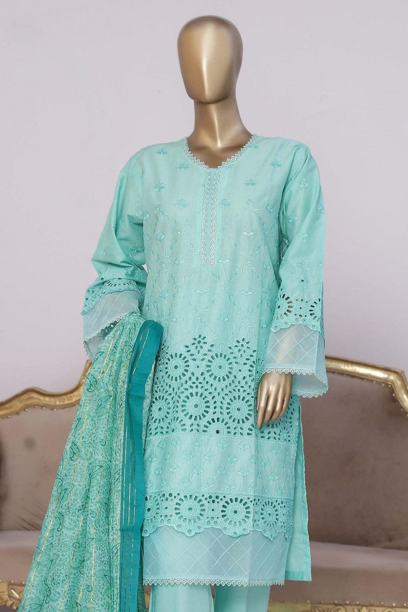 Bin Saeed Stitched 3 Piece Embroidered Chikankari Collection2023 Cmft