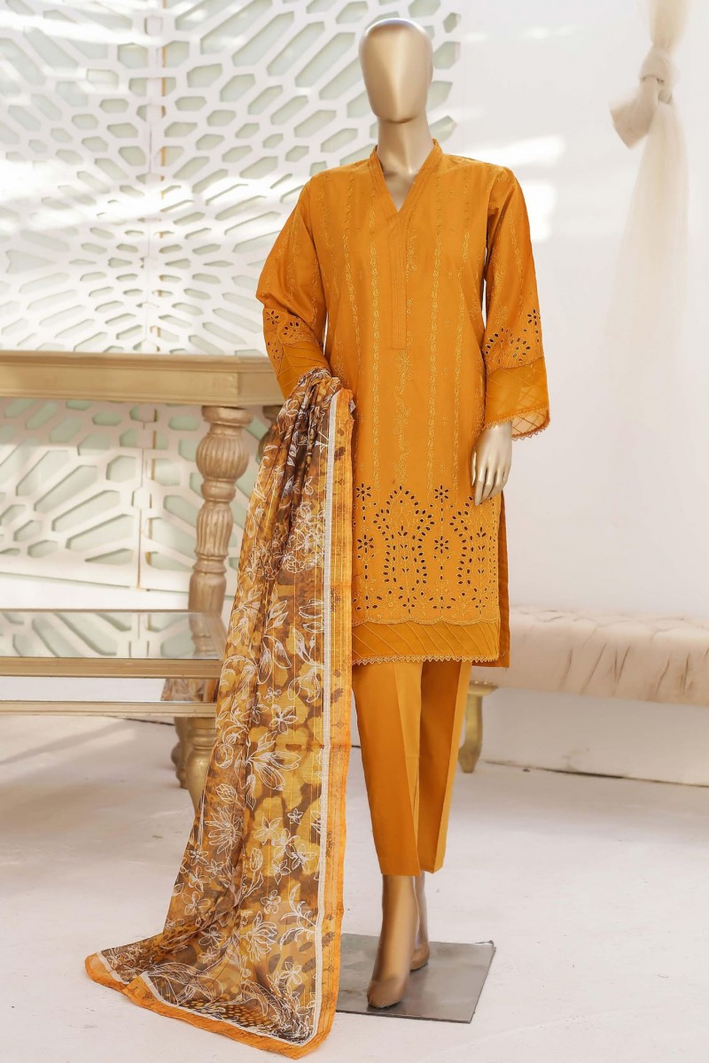 Bin Saeed Stitched 3 Piece Embroidered Chikankari Collection2023 Cmft