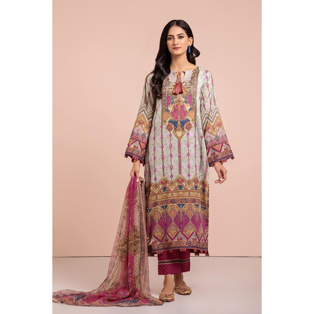 Bonanza Satrangi 3 Piece Unstitched Lawn Suit Sweet Opal Sso233p120 ...