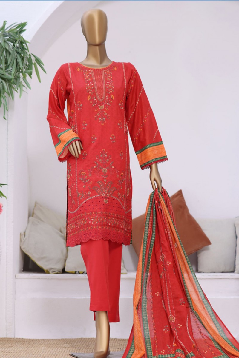Bin Saeed Embroidered Lawn Stitched 3 Piece Suit - LF 140A - BS25LF - Blue - Summer Collection