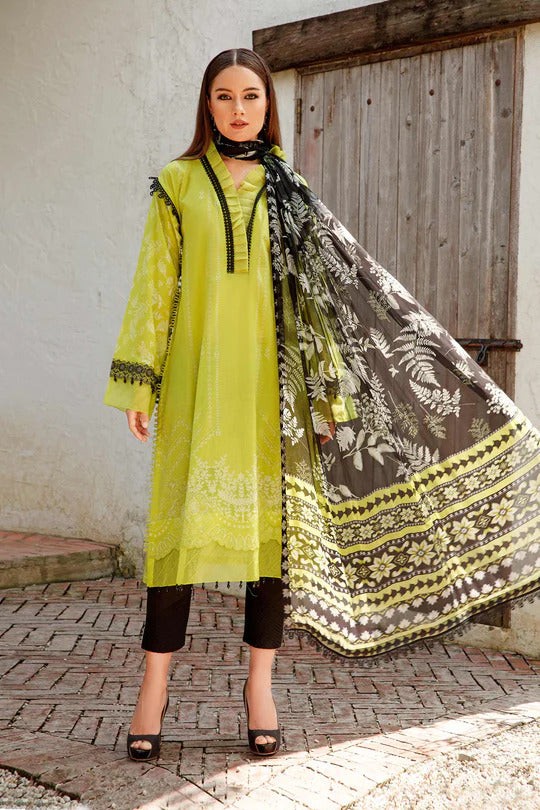 M Prints by Maria B Unstitched Twill Linen Embroidered Suits 3 Piece MB25PW D-8 B - Winter Collection
