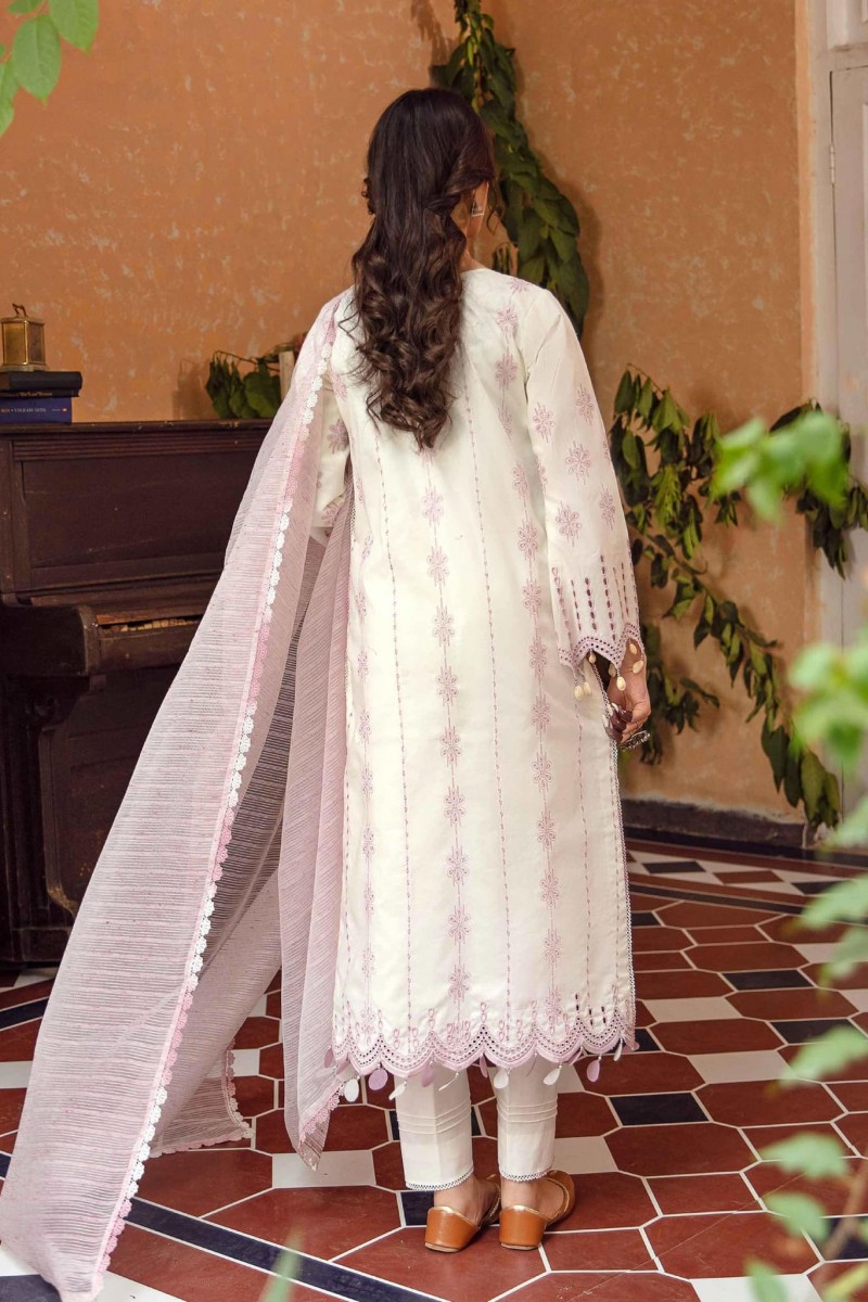 Meena Kumari By Aabyaan Embroidered Chikankari Lawn 3pc Suits Unstitched AB-08 Mahjabeen main image 1