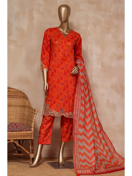 Sadabahar Printed Lawn Stitched 3 Piece Suit - D-13 - SDB25PLV3 - White - Summer Collection