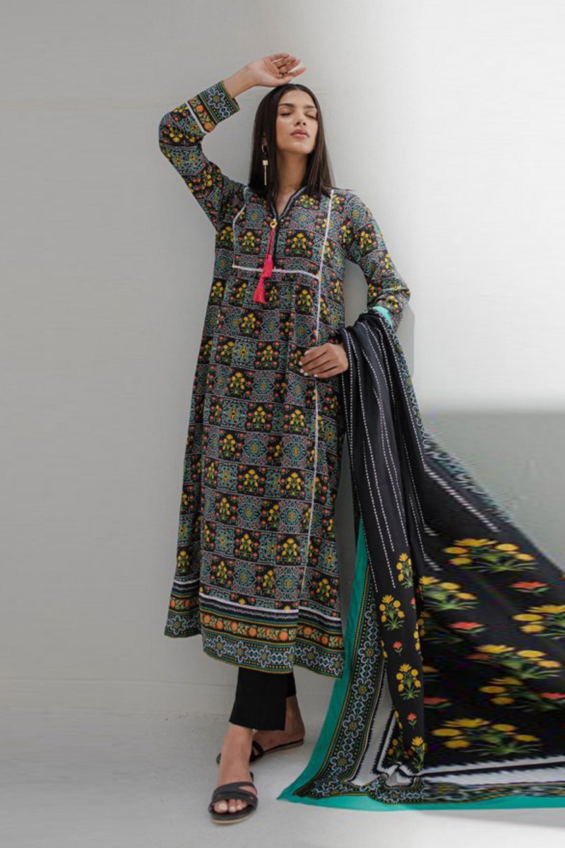 AY- LAWN EMB UNSTICHED 3PC