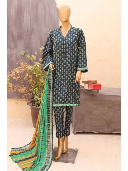 Bin Saeed Printed Lawn Stitched 3 Piece - SM 759 - BS25EL - Blue - Summer Collection main image 0