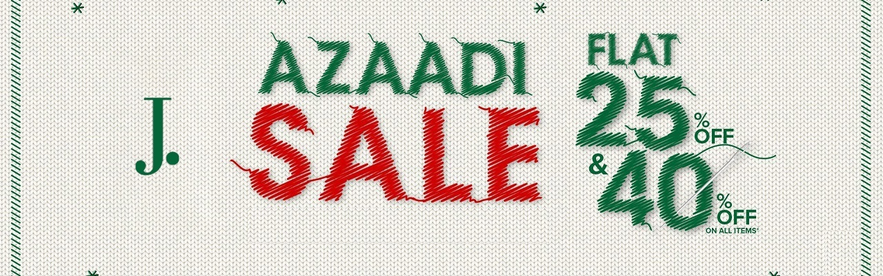 Azaadi Sale FLAT %25 and 45% OFF By Junaid Jamshed